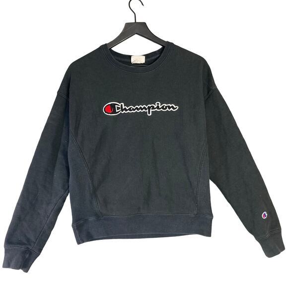 Champion Reverse Weave Unisex‎ Black Pullover Sweatshirt Women's M Crew Neck - Picture 1 of 6